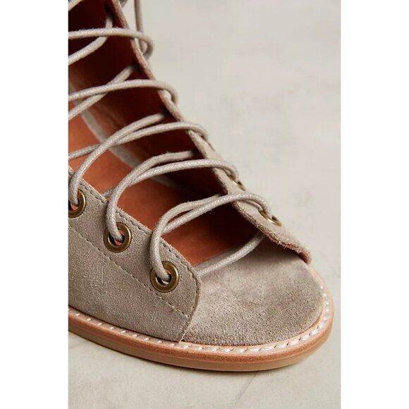 Jeffrey Campbell Cors Lace Up Ankle Boot Womens Size 7 Leather Boho Block Heel - Picture 13 of 13